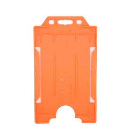 Orange ID Card Holder Single-Sided Rigid Plastic (Vertical/Portrait)