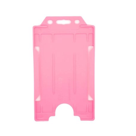 Pink ID Card Holder Single-Sided Rigid Plastic (Vertical/Portrait)