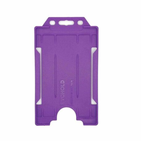 Purple ID Card Holder Single-Sided Rigid Plastic (Vertical/Portrait)