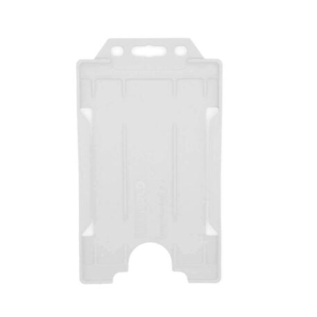 White ID Card Holder Single-Sided Rigid Plastic (Vertical/Portrait)