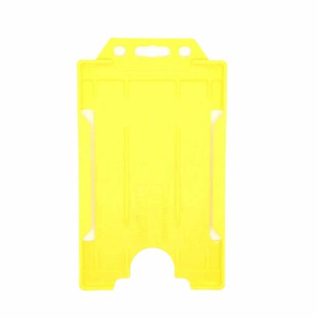 Yellow ID Card Holder Single-Sided Rigid Plastic (Vertical/Portrait)