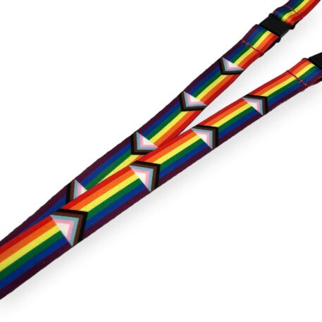 15mm Progress Pride Lanyard with Safety Breakaways and Metal Lobster Clip