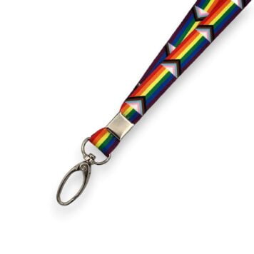 15mm Progress Pride Lanyard with Safety Breakaways and Metal Lobster Clip