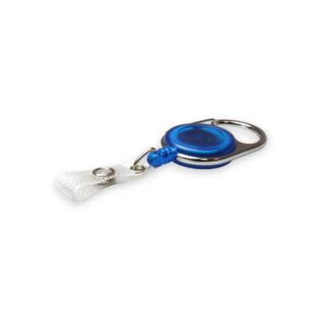 Blue Carabiner ID Badge Reels with Strap Clip