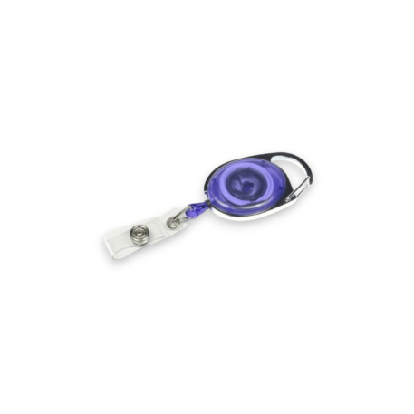 Purple Carabiner ID Badge Reels with Strap Clip