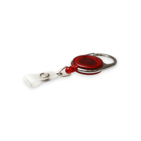 Red Carabiner ID Badge Reels with Strap Clip
