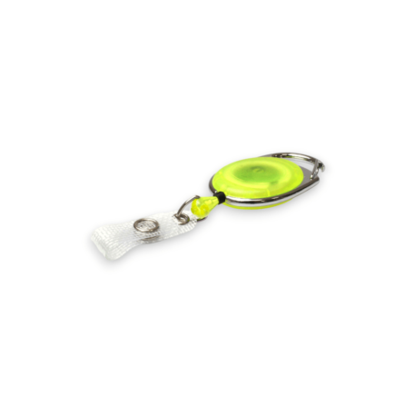 Yellow Carabiner ID Badge Reels with Strap Clip