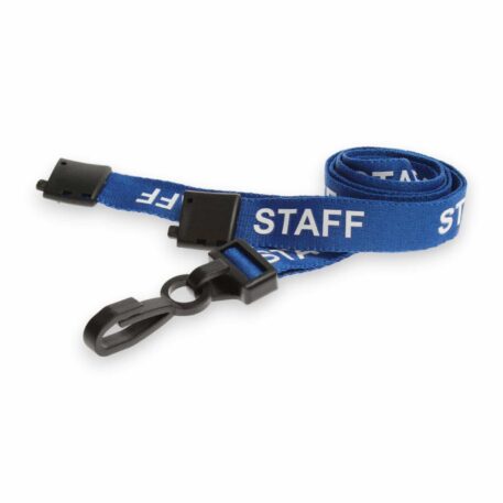 15mm Blue Staff Lanyards with Breakaway & Plastic Clip