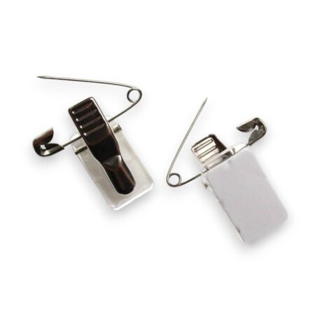 Metal Crocodile ID Card Clips with Pin & Self-Adhesive Pad