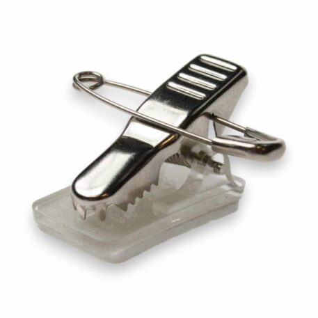 Metal Crocodile ID Card Clips with Pin & Self-Adhesive Pad